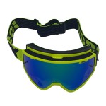 Ochelari unisex ski, snowboard, motociclism, ciclism, rama verde, lentila multicolora, O22GM